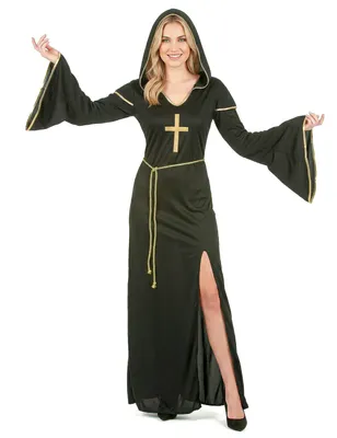 Immagine prodotto di Costume da suora, sorella di suora, nero e oro - M