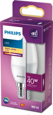 Obrázok produktu pre Philips 8719514309821, 5 W, 40 W, E14, 470 lm, 15000 h, Teplá biela
