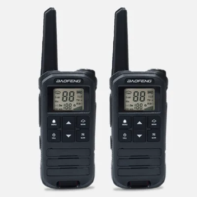 Immagine prodotto di BAOFENG FR-22A walkie-talkie per adulti e bambini, 16 canali PMR, allarme NOAA, USB-C, ricaricabile - per esterni, campeggio, nero