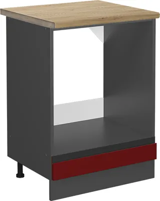 Zdjęcie produktu dla Szafka kuchenna Vicco R-Line Czerwony 60 cm J-Shape, BP Dąb, Model 46907
