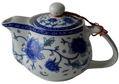 Imagen del producto de Omgoods - Tetera de 500 ml con motivo de rosas - Tetera de porcelana con filtro