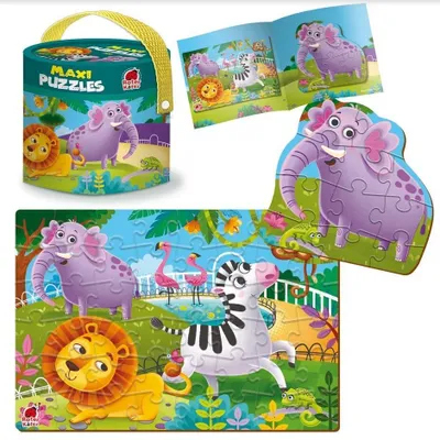 Immagine prodotto di Puzzle Maxi 2 in 1 Zoo, 48 e 11 pezzi