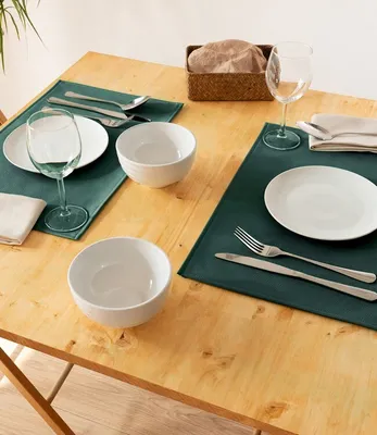 Produktbild von Monaco Jungle Green 2er Set Tischsets in Lederoptik | Platzsets Grün 45x30cm