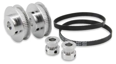 GT2 Zahnriemenscheiben 20+60 Zähne, Alu, 10mm Bohrung, 2 Riemen