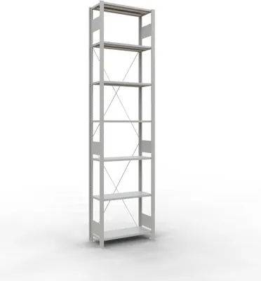 Produktbild von Schulte Fachbodenregal MULTIplus150 Stecksystem | Grundregal | HxBxT 300x75x30cm | 7 Ebenen | Fachlast 150kg | Lichtgrau