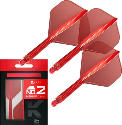 Produktbild von Target Darts K Flex Integrierte Dartflights No.2 - Medium 33mm, Rot