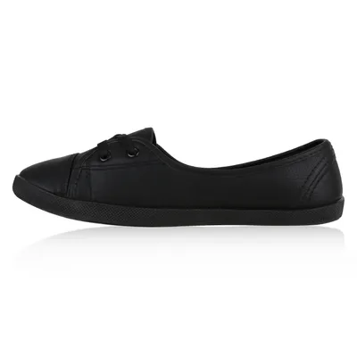Produktbild von Mytrendshoe Sportliche Damen Ballerinas Bequeme Flats 816240, Farbe: Schwarz, Größe: 39