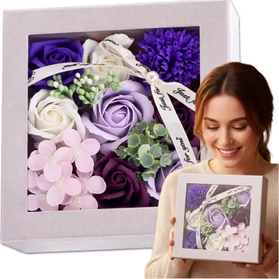 Produktbild von Geschenkset mit Seifenblumen und duftenden Rosen