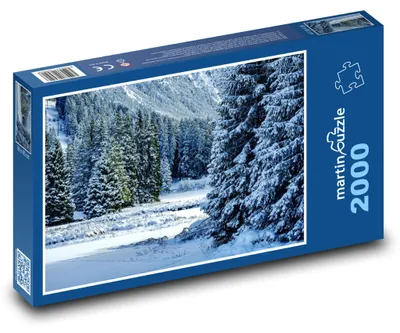 Produktbild von Puzzle 2000 Bäume unter Schnee - Winter, Wald - martinpuzzle