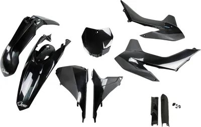 Produktbild von Verkleidungskit UFO PLAST 9-teilig Verkleidungssatz Kunststoff mit Gabelschutz für KTM SX SX-F 125 - 450 ccm Bj. 2013 - 2014, Farbe:schwarz