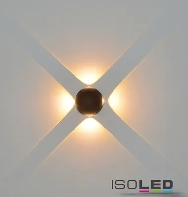 Produktbild von ISOLED LED Wandleuchte Up&Down 4x1W CREE, IP54, sandweiß, warmweiß