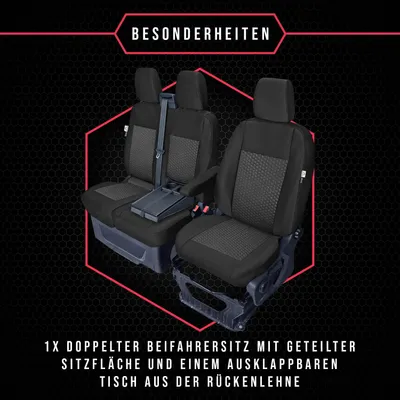 Immagine prodotto di Coprisedili auto personalizzati per Ford Transit VIII da 13 1+2 coprisedili anteriori