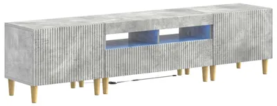 Imagen del producto de vidaXL: Mueble de TV LED de 5 piezas, color gris hormigón, fabricado en material de madera