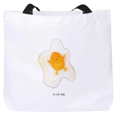 Produktbild von Mr. & Mrs. Panda Beutel Spiegelei Ei - Weiß - Geschenk, Glücklich, Tasche, Unitasche, Tag, Tote Bag, Schön, Laptoptasche, Liebe, Lustige Sprüche, Büchertasche