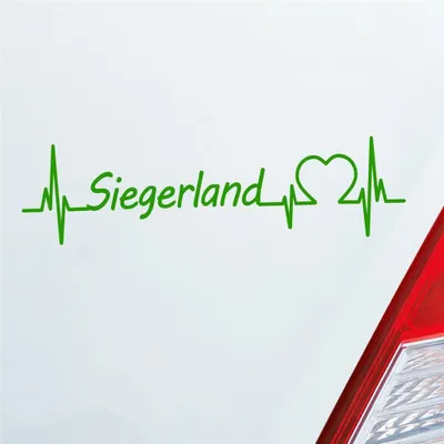 Produktbild von Auto Aufkleber Siegerland Puls Herzschlag mit Ferien Region Motiv 19x5 cm Hellgrün Sticker Heckscheibenaufkleber