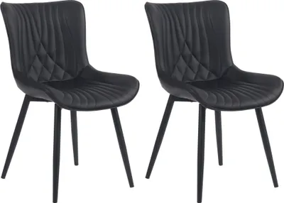 Produktbild von 2er Set Stühle HLO-CP7 Kunstleder schwarz