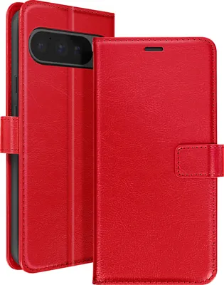 Immagine prodotto di Mayaxess, Custodia a portafoglio Google Pixel 9 Pro XL Funzione stand con cinturino, rosso