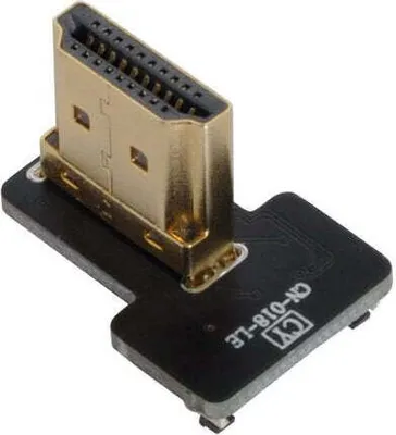 Produktbild von SYSTEM-S FPV Adapter Buchse zu HDMI 1.4 Stecker Kabel Winkel in Grau für HDTV Multicopter
