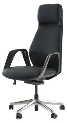 Produktbild von Designer Schwarzer Bürostuhl Moderner Chefsessel Leder Drehstuhl