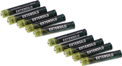 Produktbild von EXTENSILO 10x AAAA Rundzellenbatterien ###ERRORS###Invalid REF tag: aspect 'Titel-Kompas/OTB-ohneEndgerät'###ENDERRORS### - Primärbatterien (550 mAh, 1,5 V, Alkali-Mangan)