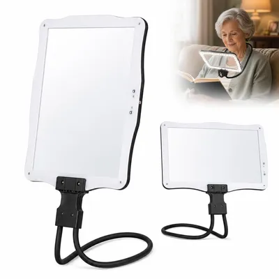 Produktbild von LED Leselupe 10-fach Vergrößerung, Halsband Lupe für Senioren, handfreie Lupe mit Licht, USB wiederaufladbar, für Zeitung & Bücher