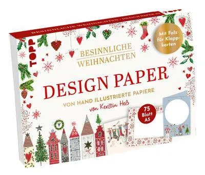 Obrázok produktu pre Dizajnový papier Contemplative Christmas DIN A5. So záhybom na skladanie kariet