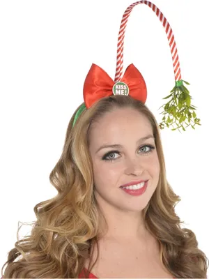 Haarreif mit Mistelzweig für Erwachsene Spaßkostüm Liebesglück Weihnachten Gag Liebesglück Kostüm-Zubehör Weihnachten Weihnachtsmarkt