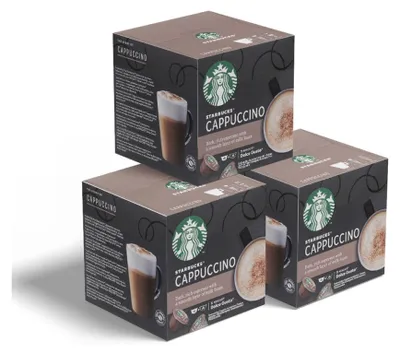 Image de Nescafé Dolce Gusto Starbucks Cappuccino, lot de 3, boisson au café, café, onctueux, capsules de café, café torréfié, 3 x 12 capsules