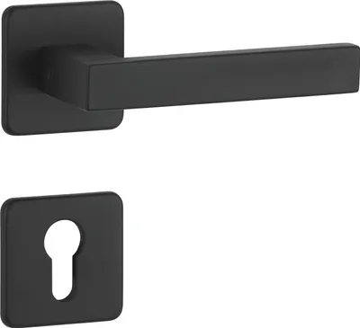 Produktbild von FELGNER Drückergarnitur Parma (Lochung: Profilzylinder, Oberfläche: schwarz matt) Lochung: Profilzylinder Oberfläche: schwarz matt