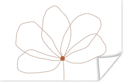 Produktbild von MuchoWow® Poster Blume - Strichzeichnung - Natur 180x120 cm - Fotoplakat