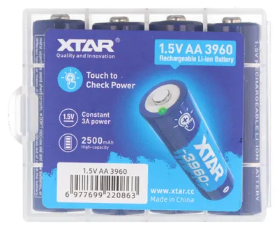 Produktbild von 4x AA 1.5V 3960Wh typisch 2500mAh Li-ion Akku wiederaufladbar 1,5V nur mit speziellem Ladegerät