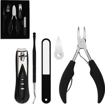 Produktbild von 5-teiliges Profi Fußnagelzange Set aus Edelstahl für harte Nägel. Hochwertig und langlebig.
