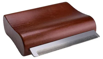 Image de Brosse pour chien en bois, couleur marron. Outil de dépilation pour chiens, chats et chevaux