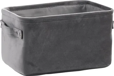 Produktbild von Aufbewahrungskorb - 30 x 21 cm - Grau - Samt - mit Griffen