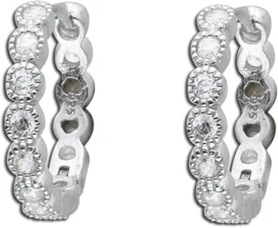 Produktbild von Klappcreolen Sterling Silber 925 weiße Zirkonia