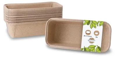 Productafbeelding van GREENBOX, 25 stuks, chocoladepapier bakvormen, rechthoekig, 20 x 7 x 6 cm. Geschikt voor gebruik in de oven