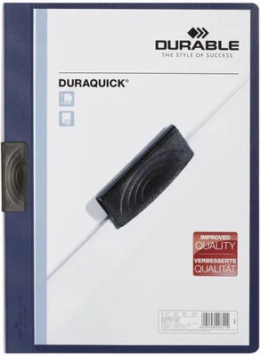 Immagine prodotto di Cartellina a clip A4 Duraquick trasparente blu scuro, confezione da 20 pezzi