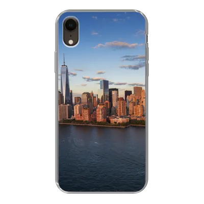 Produktbild von MuchoWow® Handyhülle Schutzhülle Hülle für iPhone XR New York - Skyline - Boot Silikon Softcase Handy Hülle - Schutzdeckel