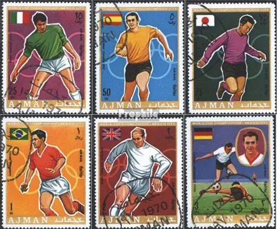 Produktbild von Briefmarken Ajman 1970 Mi 525A-530A (kompl.Ausg.) gestempelt Fußball-WM 70, Mexiko
