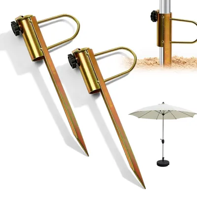 Productafbeelding van Omgoods - Set van 2 Parasolhouders voor Buiten met Grondpen Ontwerp