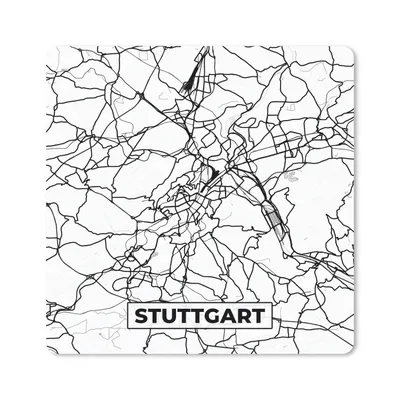 Produktbild von MuchoWow® Mauspad Mousepad Stuttgart - Karte - Stadtplan 20x20 cm - Mousepads - Maus Mat - Pad - Mausunterlage - Desk Mat - Bureauartikeln