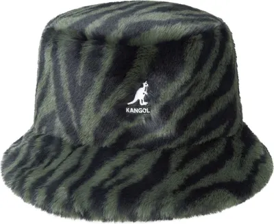 Kangol kuscheliger Bucket Hat aus Fake-Fur Plüsch in grün
