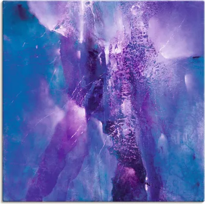 Produktbild von ARTland Leinwandbild Abstrakte Komposition violett, blau Größe: 30x30 cm