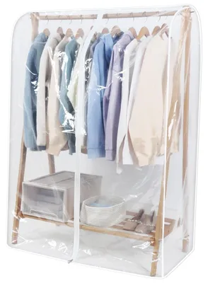 Obrázek produktu pro Ochranný kryt na věšák na oblečení se zipem, rozměry 150 x 110 x 50 cm