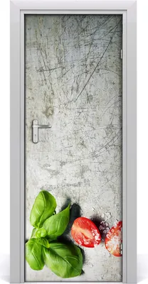 Produktbild von Tulup Türaufkleber 75x205 cm Dekorative Aufkleber Selbstklebend Wasserdichte Tapete Abnehmbar Schlafzimmer Wohnzimmer Wohnkultur - Tomaten und Basilikum