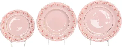 Produktbild von Leander Tellerset, Sonata, Blumen, rosa Porzellan, Leander, 18 d.