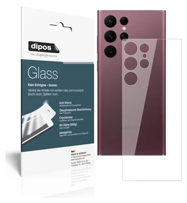 Produktbild von 2x Schutzfolie für Samsung Galaxy S22 Ultra Rückseite - Anti-Shock 9H Folie dipos Glass Kunststoffglas