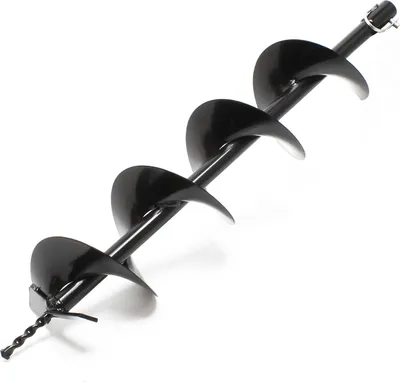 Produktbild von Wiltec Erdlochbohrer Bohrschnecke 100mm Ø, Gusseisen, mit fester Stechspitze, Ersatzbohrer für Erdlochbohrer Pfahlbohrer
