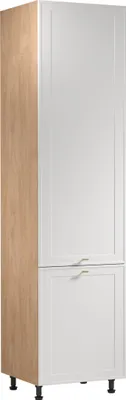 Produktbild von Küche Hochschrank 60 cm Küchenblock Küchenschrank Küchenzeile, Sorento D60RWN, Weiß/Sonoma Eiche