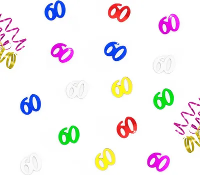 Produktbild von Oblique Unique Konfetti 60 Geburtstag Jubiläum über 800 Stk. bunt mit Spiegeleffekt Streudeko Streuteile Tisch Deko
